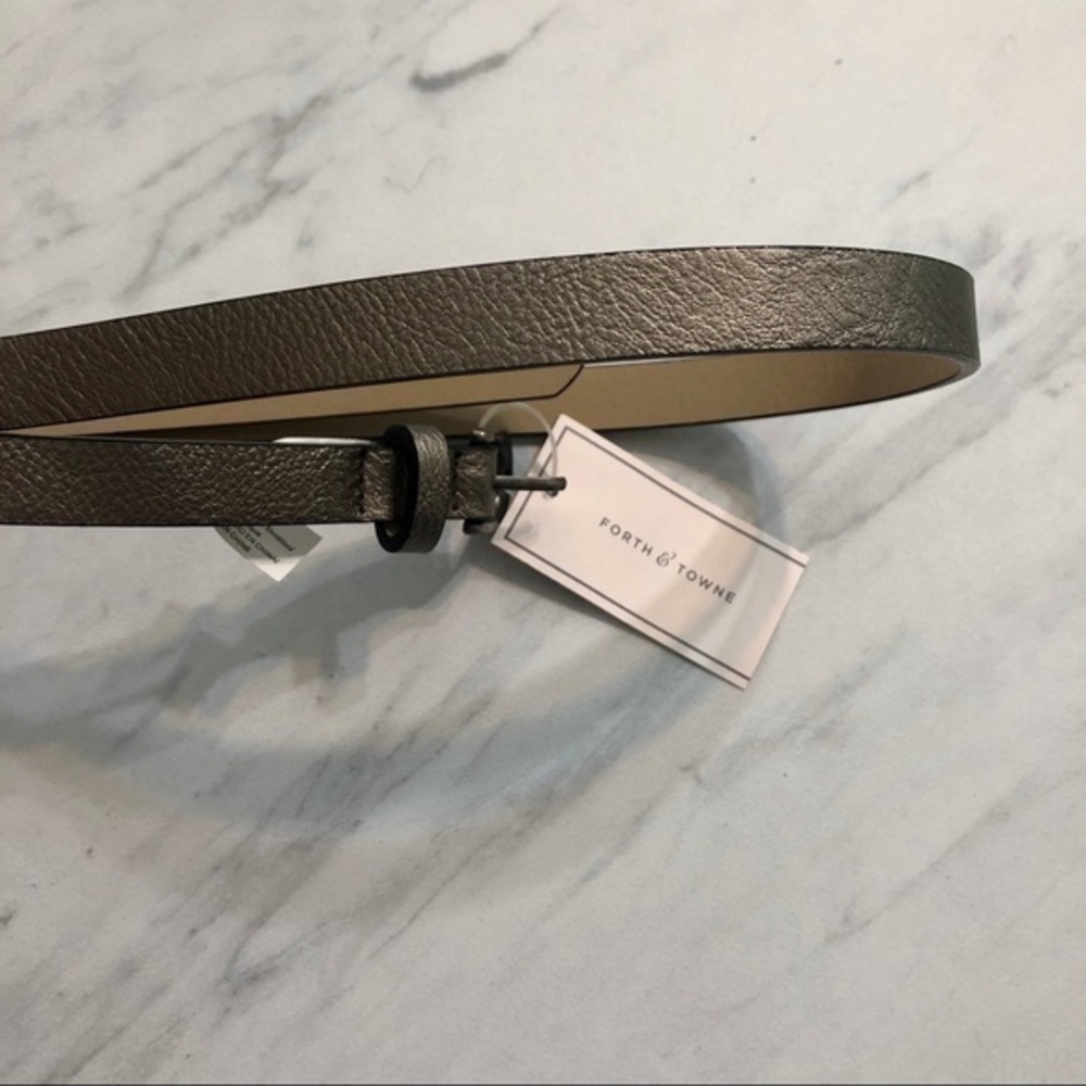 Metallic Belt Forth & Towne Thin Slate Classic NWT